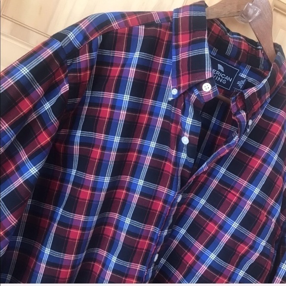 AMERICAN LIVING men’s size XL plaid button front shirt - Picture 4 of 9